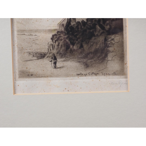 336 - R Hobson: a dry point etching, 