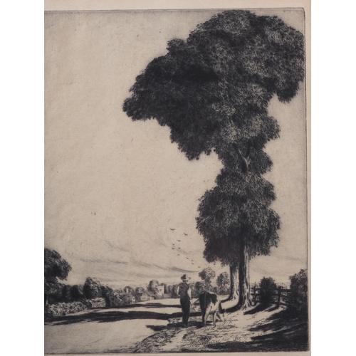 340 - K Vernon: two early 20th century dry point etchings, 