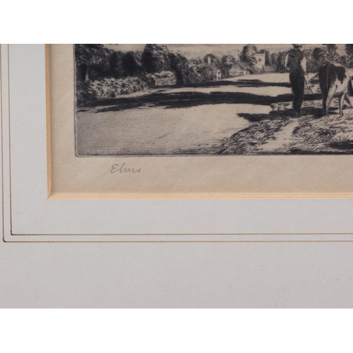 340 - K Vernon: two early 20th century dry point etchings, 