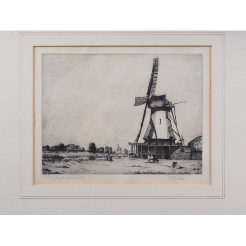 340 - K Vernon: two early 20th century dry point etchings, 