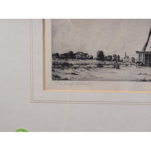 340 - K Vernon: two early 20th century dry point etchings, 