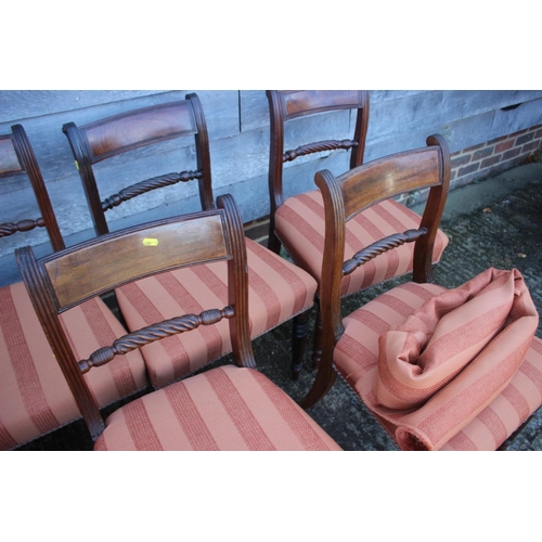 424 - A Harlequin set of thirteen 19th century rope twist bar back dining chairs with stuffed over seats, ... 