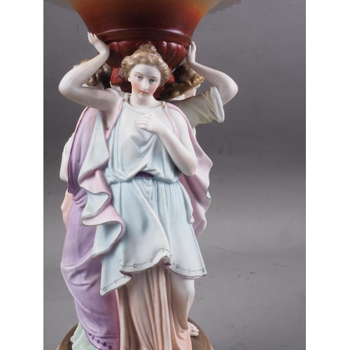 46 - A pair of 19th century Continental bisque figures, dressed in period costumes, 9