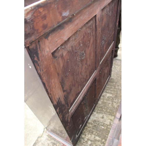 462 - A 19th century mahogany display cabinet, the upper section enclosed two Gothic lattice glazed doors ... 