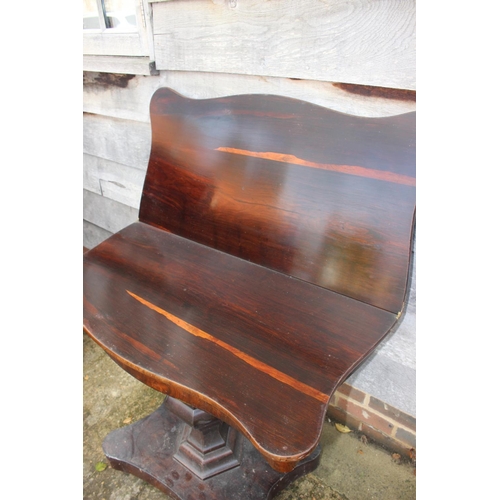 468 - A mid Victorian rosewood serpentine front fold-over top tea table, on shaped column and quatreform b... 