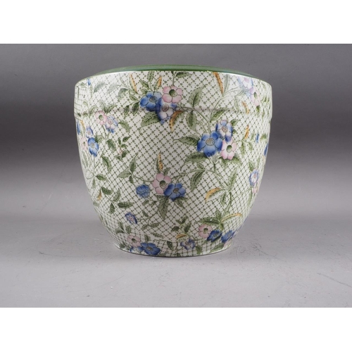 61 - A Minton floral decorated jardiniere, 8 1/4