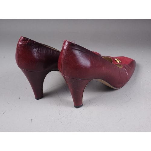 190 - A pair of 1960s Sore Piazza Trevi Roma leather and suede high heel shoes (small size apparently unwo... 