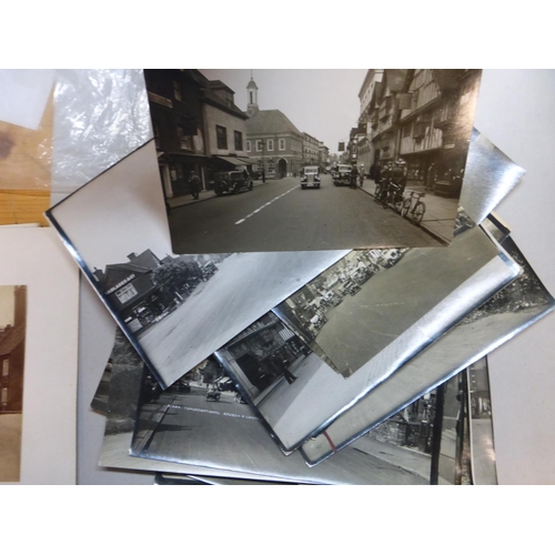 106 - Street Scenes and Photograph Assortment. 1920s - 1930s glass plate prints imaging Hindhead, Farnham,... 