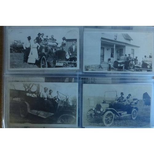 23 - Ford Model T - American. A folder of mostly postcards and postcard size images, most period, some sm... 