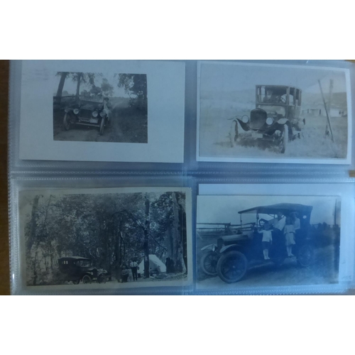 23 - Ford Model T - American. A folder of mostly postcards and postcard size images, most period, some sm... 