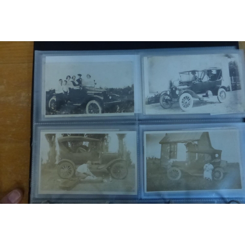 23 - Ford Model T - American. A folder of mostly postcards and postcard size images, most period, some sm... 