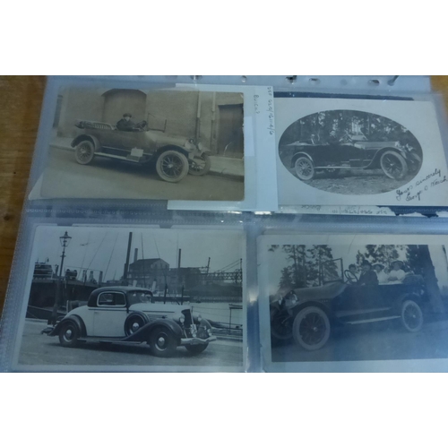 26 - Buick - Vintage Period and Later. A blue folder with postcard size images, and smaller family snaps ... 