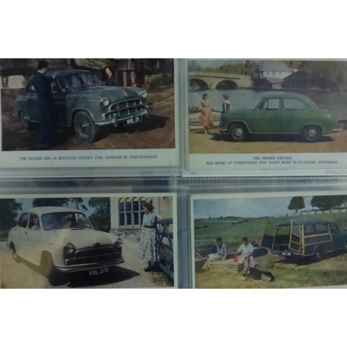 42 - Morris 1930s - 1950s. An album of mostly postcard size images, some colour promotional photographs, ... 