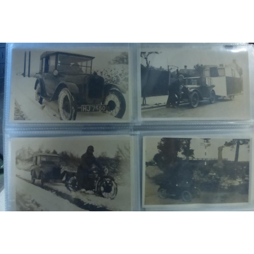 51 - Austin Seven 1923 - 1939. An album of monochrome and colour postcards, some photographs, various siz... 