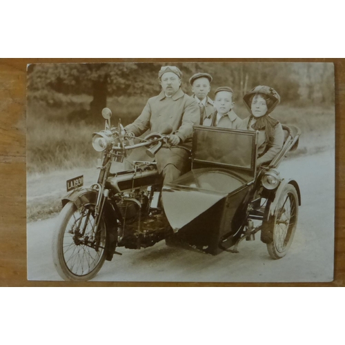 67 - An Album of Motorcycle Photographs. A significant collection to include postcards and copy photograp... 