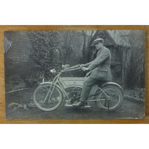 67 - An Album of Motorcycle Photographs. A significant collection to include postcards and copy photograp... 