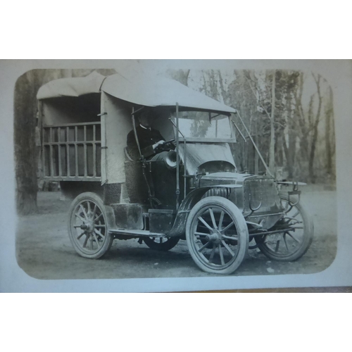 69 - Panhard - Veteran Period. An album of monochrome postcards, some photographs, various sizes, end pri... 