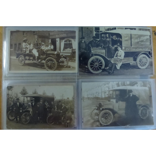 7 - Ford Model T. Mainly brass radiator motor cars from 1903. Two folders of mostly postcard size images... 