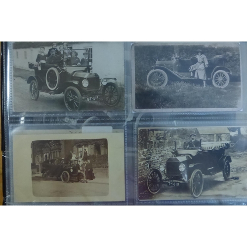 7 - Ford Model T. Mainly brass radiator motor cars from 1903. Two folders of mostly postcard size images... 