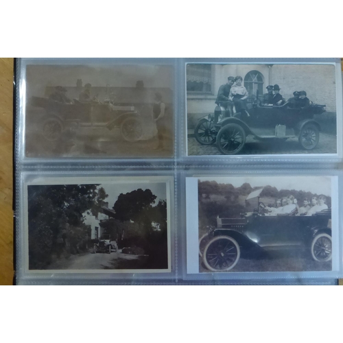 7 - Ford Model T. Mainly brass radiator motor cars from 1903. Two folders of mostly postcard size images... 