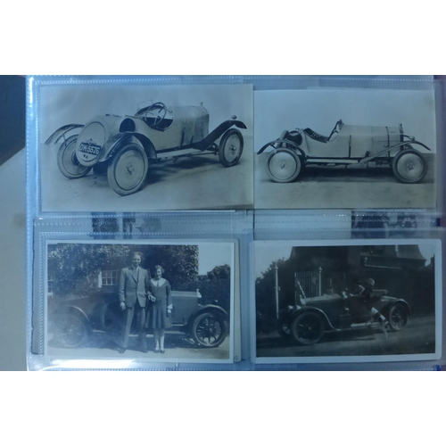 75 - Wolseley Veteran - 1930s. An album of monochrome postcards, many photographs, various sizes, end pri... 