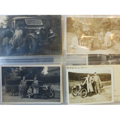 87 - Vicars with Bicycles & Motor Cars. An album of monochrome postcards, some photographs, various s... 