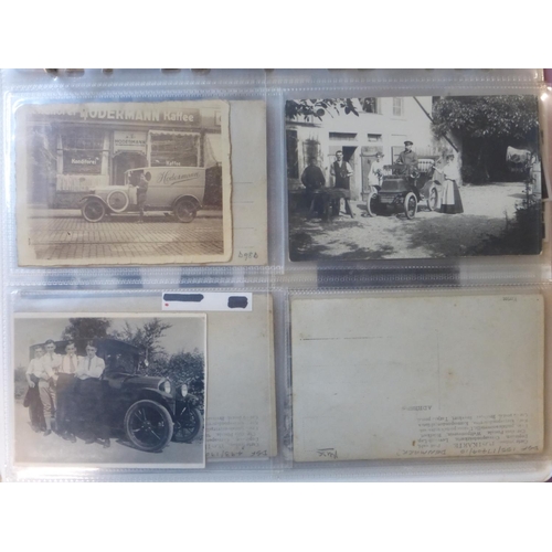 97 - A Postcard and Photograph Assortment. Postcards, photographs, various sizes, Horch, Marmon, Studebak... 