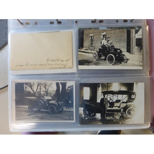 97 - A Postcard and Photograph Assortment. Postcards, photographs, various sizes, Horch, Marmon, Studebak... 