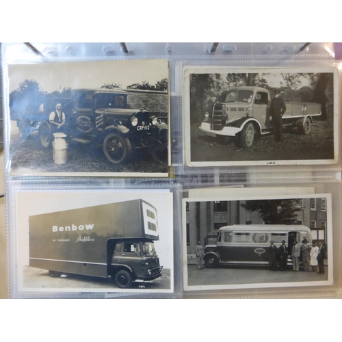 98 - An Album of Commercial Vehicle Postcards, and some similar sized photographs and copy photographs, B... 