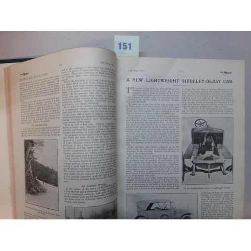 151 - The Motor 1912. A bound volume dating from 12th May to 2nd July 1912, bound with covers in red buckr... 