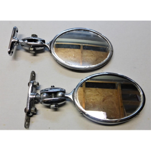 171 - A pair of Oval Rear View Mirrors, one example inscribed Desmo, chromium-plated, good useable conditi... 