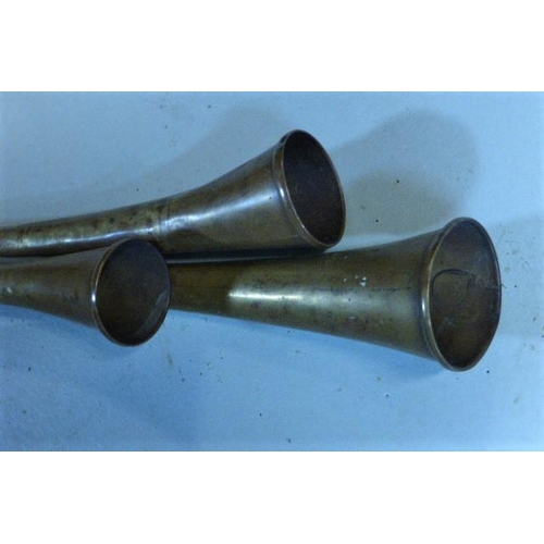 173 - A Cicca Three-Trumpet Bulb Horn, with a good rubber bulb, brass finish, 23-inch total length. Workin... 