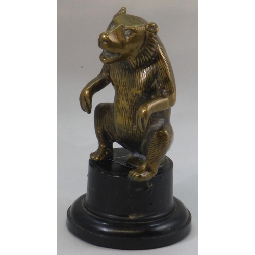 187 - A Squatting Bear Mascot. Of the type offered by Brown Brothers. Good detail and fur featured. 10 cms... 