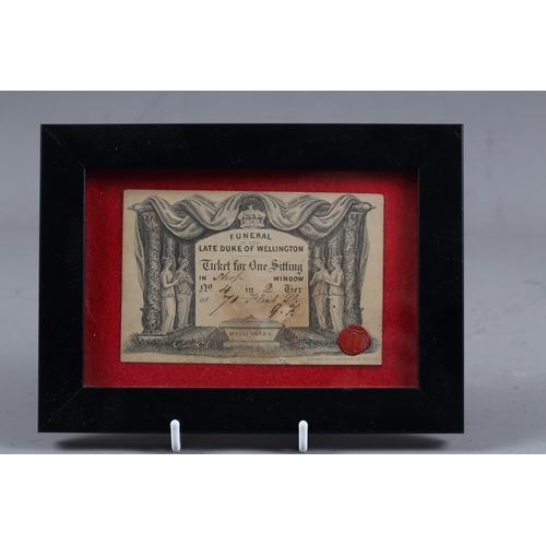 250 - A mid 19th century ticket to view the funeral of the late Duke of Wellington, 3