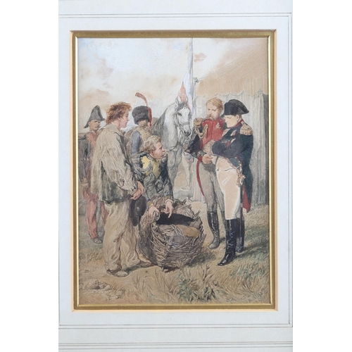 257 - Sir John Gilbert, 1862 RA: watercolour study of the Emperor Napoleon with field officers and soldier... 