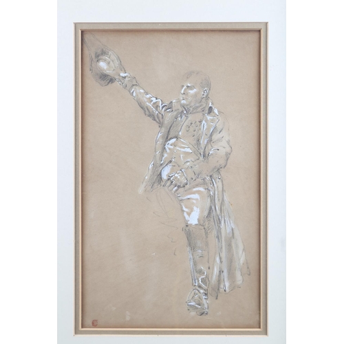 258 - Ernst Crofts: pencil and white body colour sketch of Napoleon for 