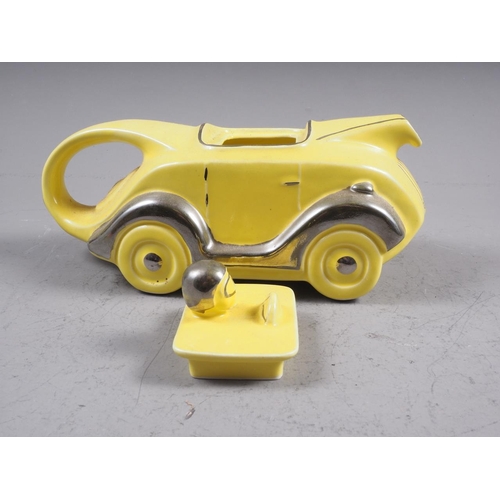 6 - A Sadler style teapot, formed as a car, 9 3/4