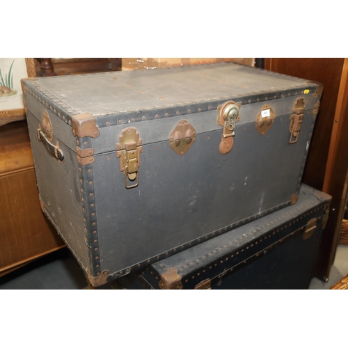 606 - A cabin trunk, 35 1/2