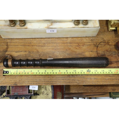 237 - A turned hardwood truncheon, 15 1/2