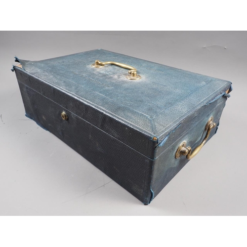 215 - A 19th century blue document box, 