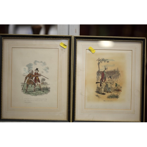 386 - Two Baxter prints, interior scenes with figures, and a quantity of sporting and other prints