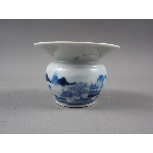 113 - A Chinese provincial blue and white dish, 6 3/4