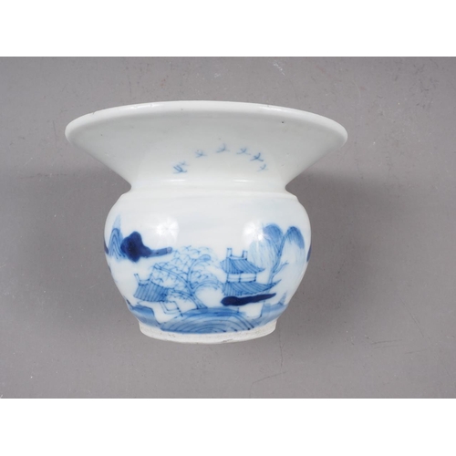 113 - A Chinese provincial blue and white dish, 6 3/4