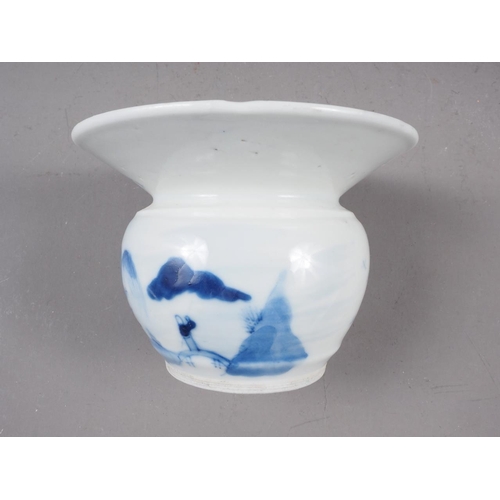 113 - A Chinese provincial blue and white dish, 6 3/4