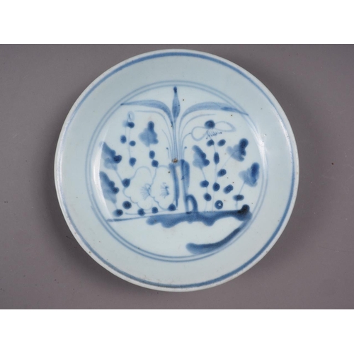 113 - A Chinese provincial blue and white dish, 6 3/4