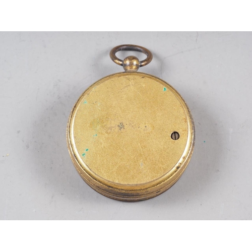 139 - A brass cased compensated pocket barometer, by J H Steward