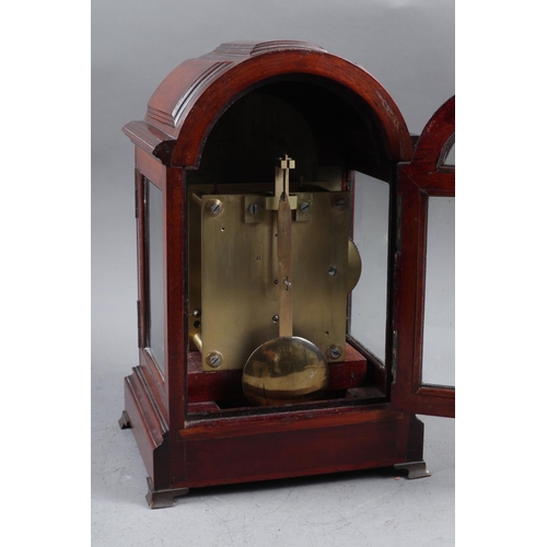 143 - A late 19th century mahogany cased bracket clock with single fusee movement by J Smith & Sons, C... 