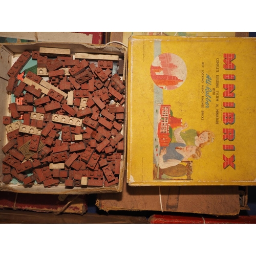 188 - Three sets of Lots building bricks, a set of late 19th century German building bricks, etc