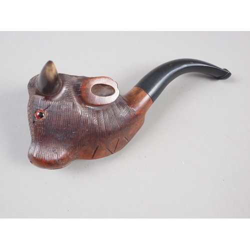 202 - A Briar pipe, formed as a bull's head, 6