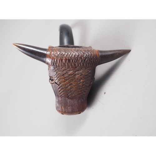 202 - A Briar pipe, formed as a bull's head, 6